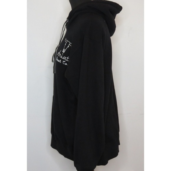 ARIAT Women's Steer Stitch Hoodie Sz XL Black Pullover Sweatshirt EUC - Picture 6 of 9